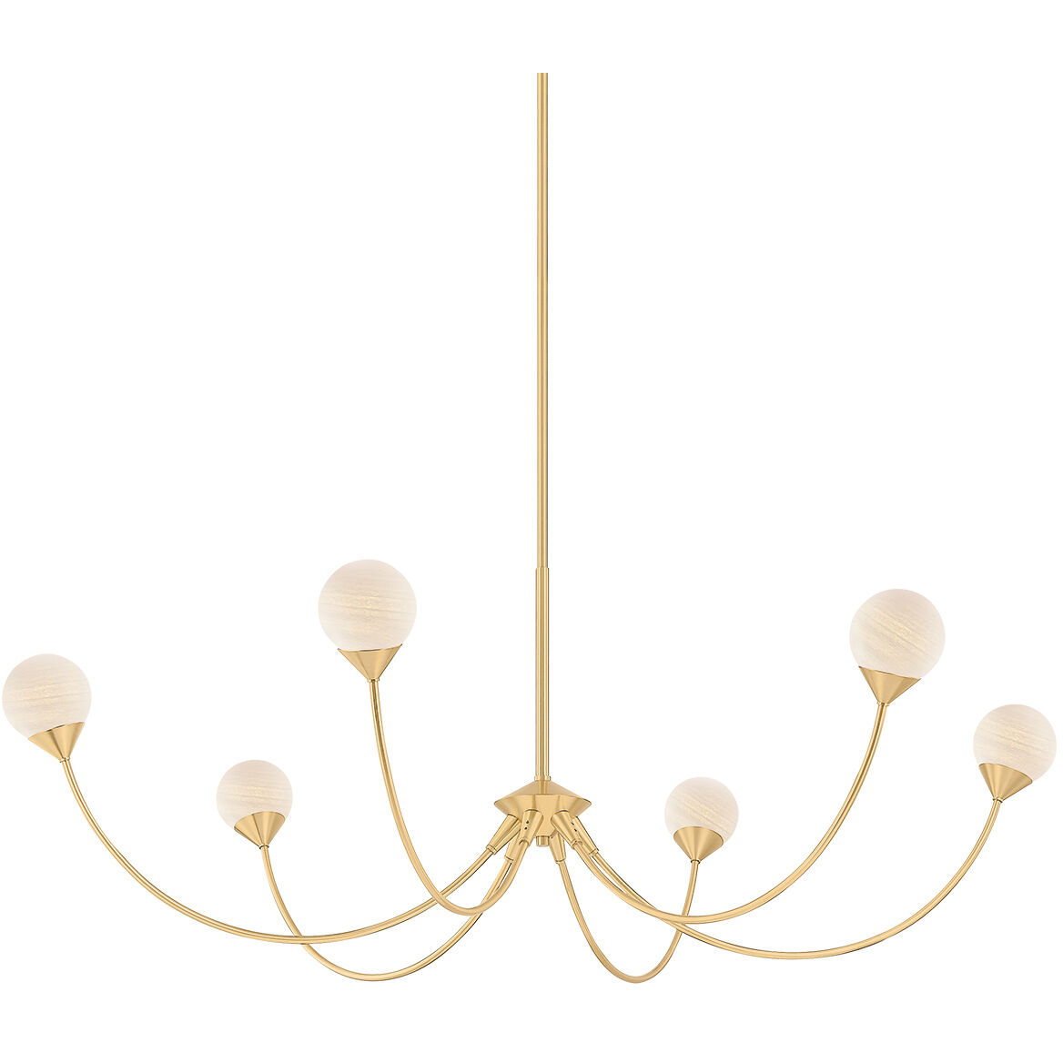 Natasha 6 Light 48 inch Aged Brass Chandelier Ceiling Light