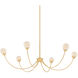 Natasha 6 Light 48 inch Aged Brass Chandelier Ceiling Light