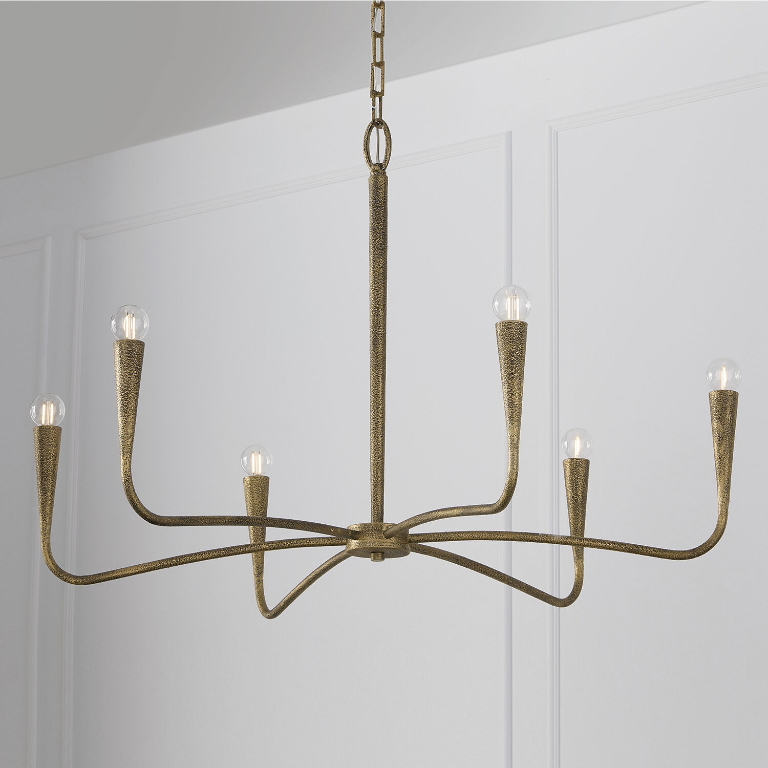 Savari 6 Light 39 inch Artisan Gold Chandelier Ceiling Light