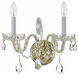 Traditional Crystal Sconce Wall Light in Clear Hand Cut, Polished Brass