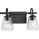 Martenne 2 Light 14 inch Matte Black Bathroom Vanity Light Wall Light