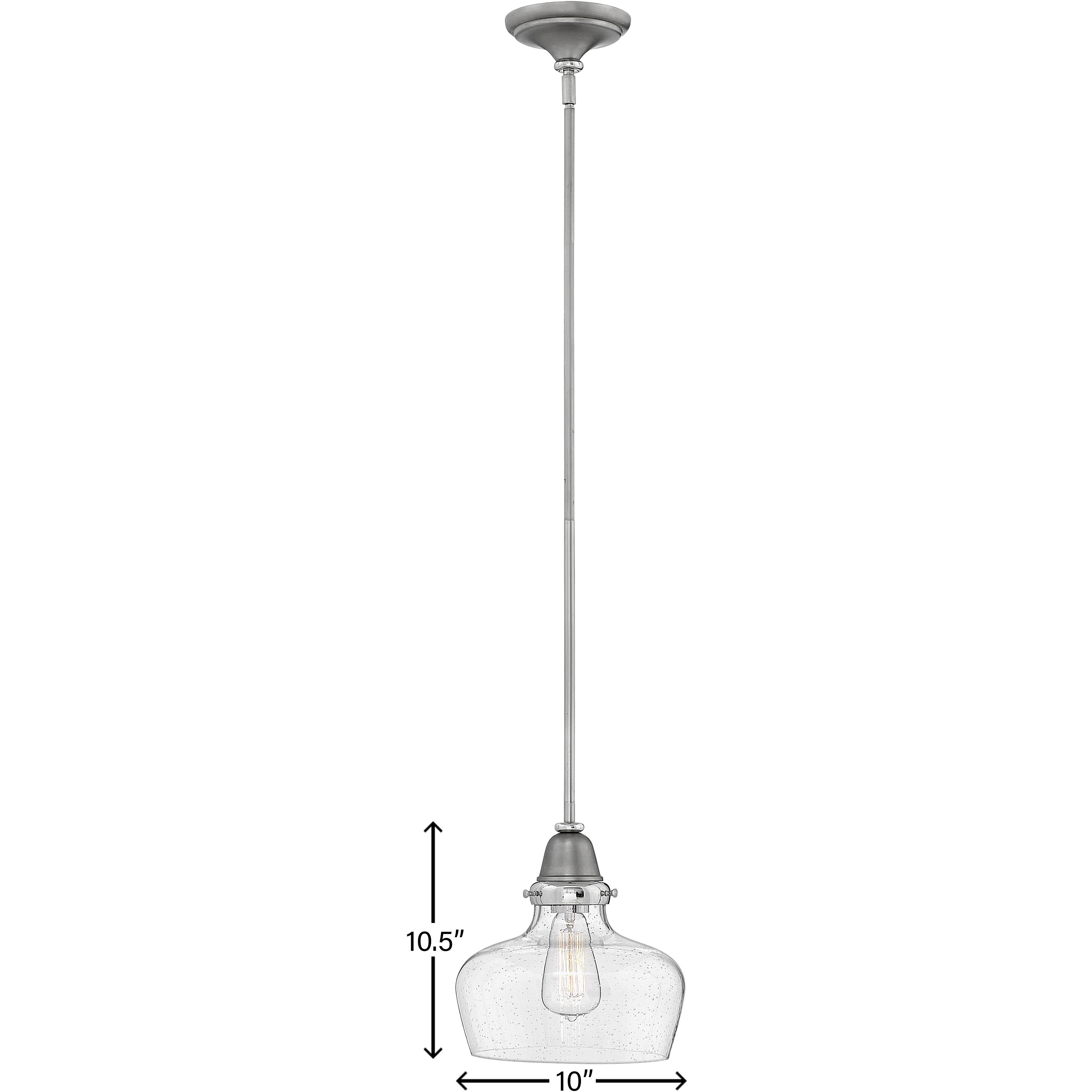 Academy 1 Light 10 inch English Nickel with Polished Nickel Indoor Pendant Ceiling Light