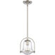 Connection 1 Light 8 inch Satin Nickel Mini Pendant Ceiling Light