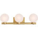 Mooncrest 3 Light 25 inch Legacy Brass Vanity Light Wall Light
