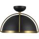Dahlia 1 Light 17.62 inch Black and Brushed Brass Pendant Ceiling Light
