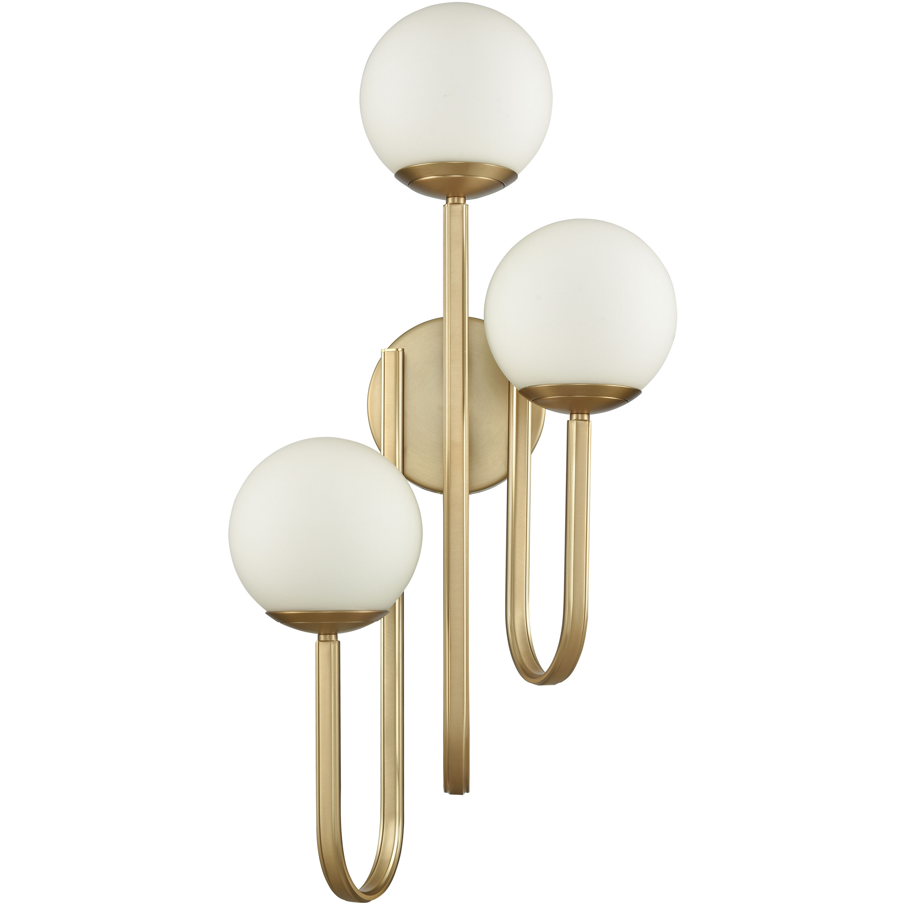 Caroline 3 Light 13.25 inch Brushed Gold Sconce Wall Light, Right