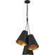 Alston Pendant Ceiling Light in Matte Black and Antique Gold