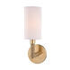 Dubois 1 Light 4.5 inch Aged Brass Wall Sconce Wall Light, Off-White Linen