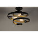 Twister 3 Light 16 inch Black/Gold Semi-Flush Mount Ceiling Light