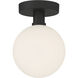 Michelle 7 inch Matte Black Semi Flush Ceiling Light