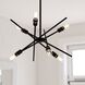 Halsted 6 Light 24.25 inch Black and Satin Brass Pendant Ceiling Light
