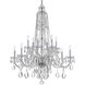 Traditional Crystal 12 Light 37.5 inch Polished Chrome Chandelier Ceiling Light in Clear Hand Cut