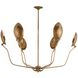 Flores 6 Light 46 inch Vintage Brass Chandelier Ceiling Light