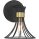 Breur 1 Light 7 inch Black with Warm Brass Accents Wall Sconce Wall Light