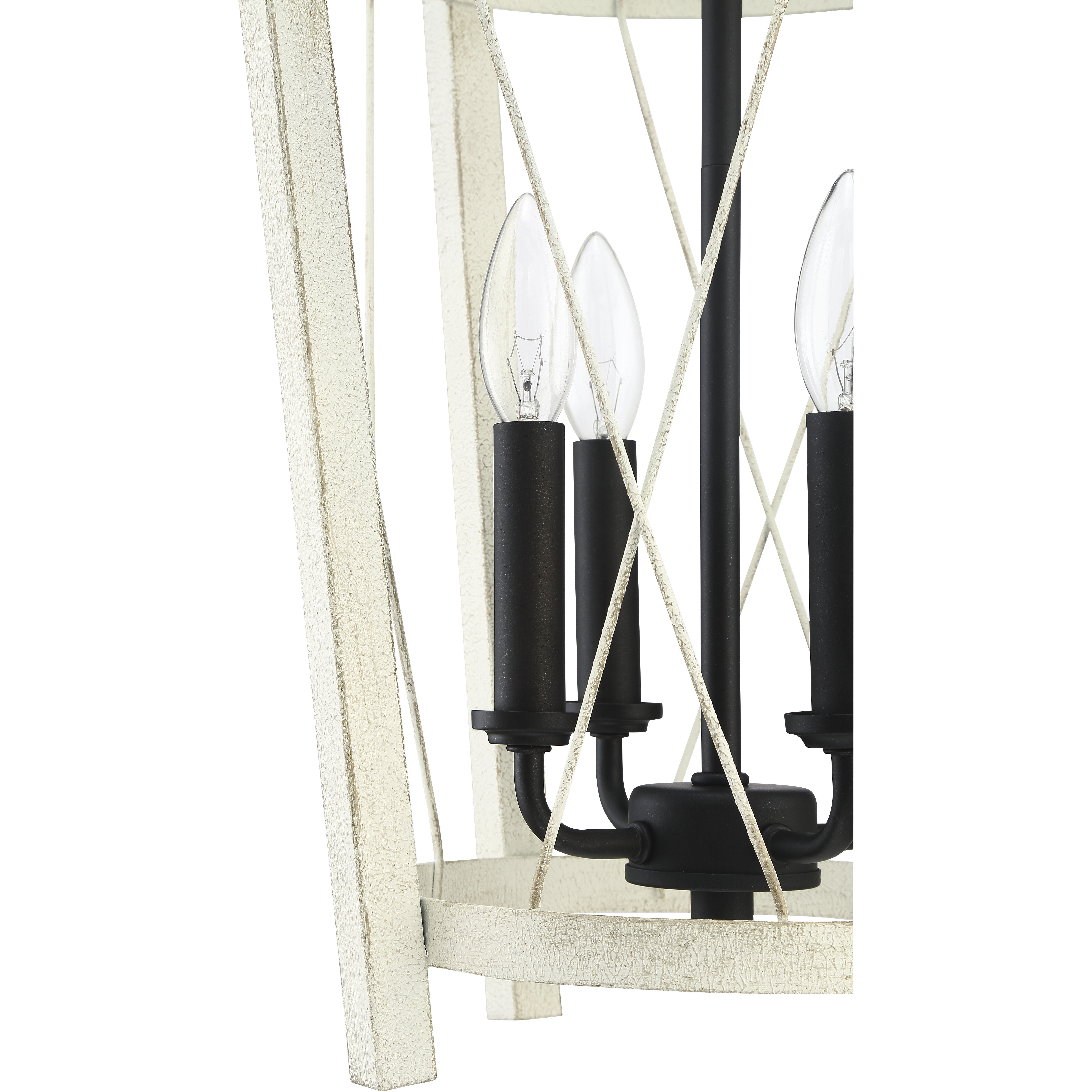 Suffolk 4 Light 14 inch Cottage White/Espresso Foyer Light Ceiling Light