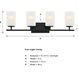 Carmine 4 Light 28 inch Matte Black Vanity Light Wall Light