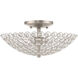 Cassandra 2 Light 13 inch Brushed Nickel Semi-Flush Mount Ceiling Light