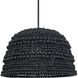 Persephone 1 Light 20.75 inch Black Wooden Beads and Matte Black Pendant Ceiling Light