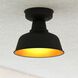 Cody 1 Light 10.25 inch Oil Rubbed Bronze and Light Gold Outdoor Flush Mount