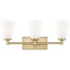 Oren 3 Light 24 inch Modern Gold Bath Vanity Light Wall Light