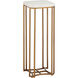 Ocho 22.25 X 8.5 inch White and Antique Brass Drinks Table