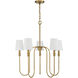 Traditional 5 Light 27.25 inch Natural Brass Chandelier Ceiling Light