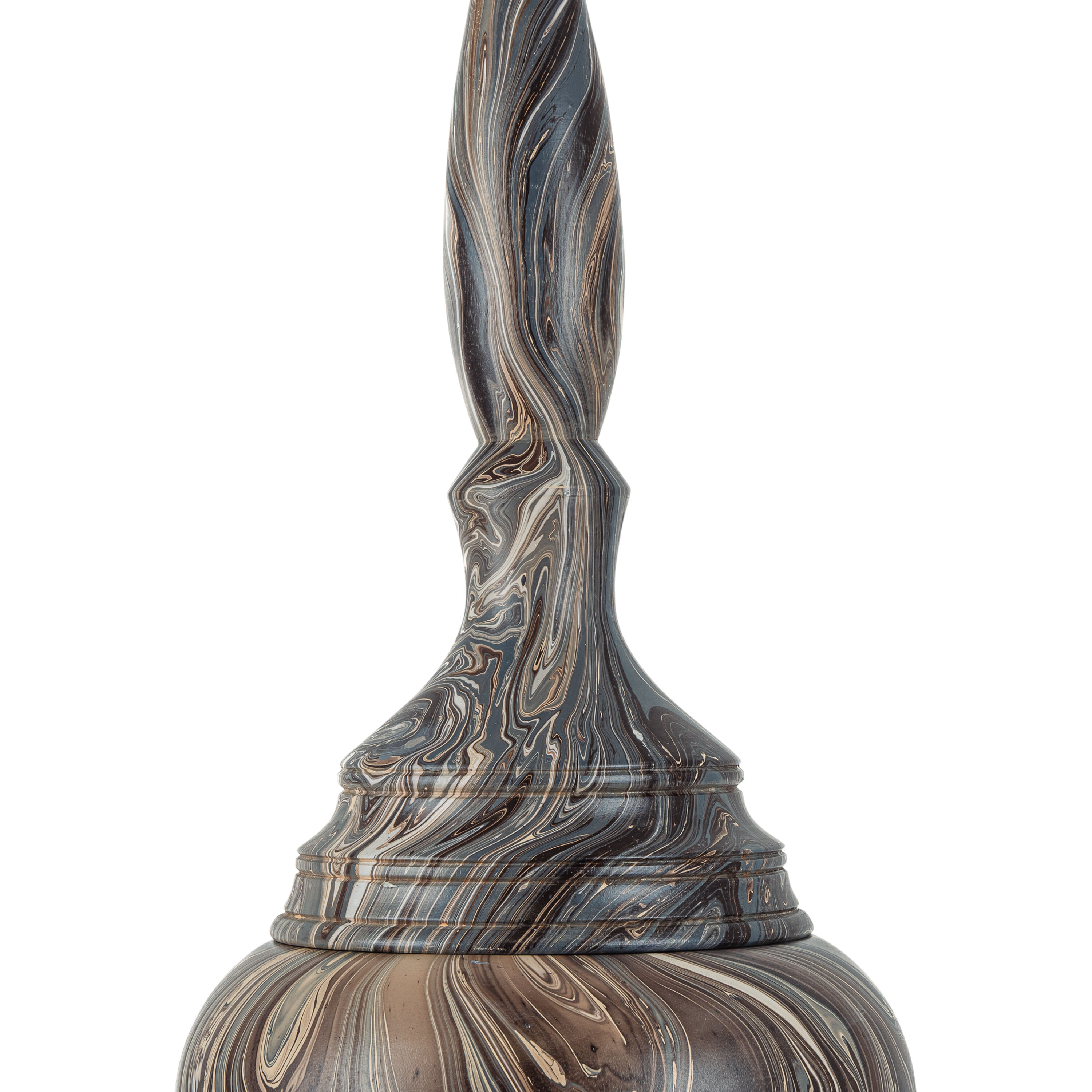 Marbleized Marbleized Brown Turret Box, Tall