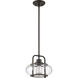Trilogy 1 Light 10 inch Old Bronze Mini Pendant Ceiling Light