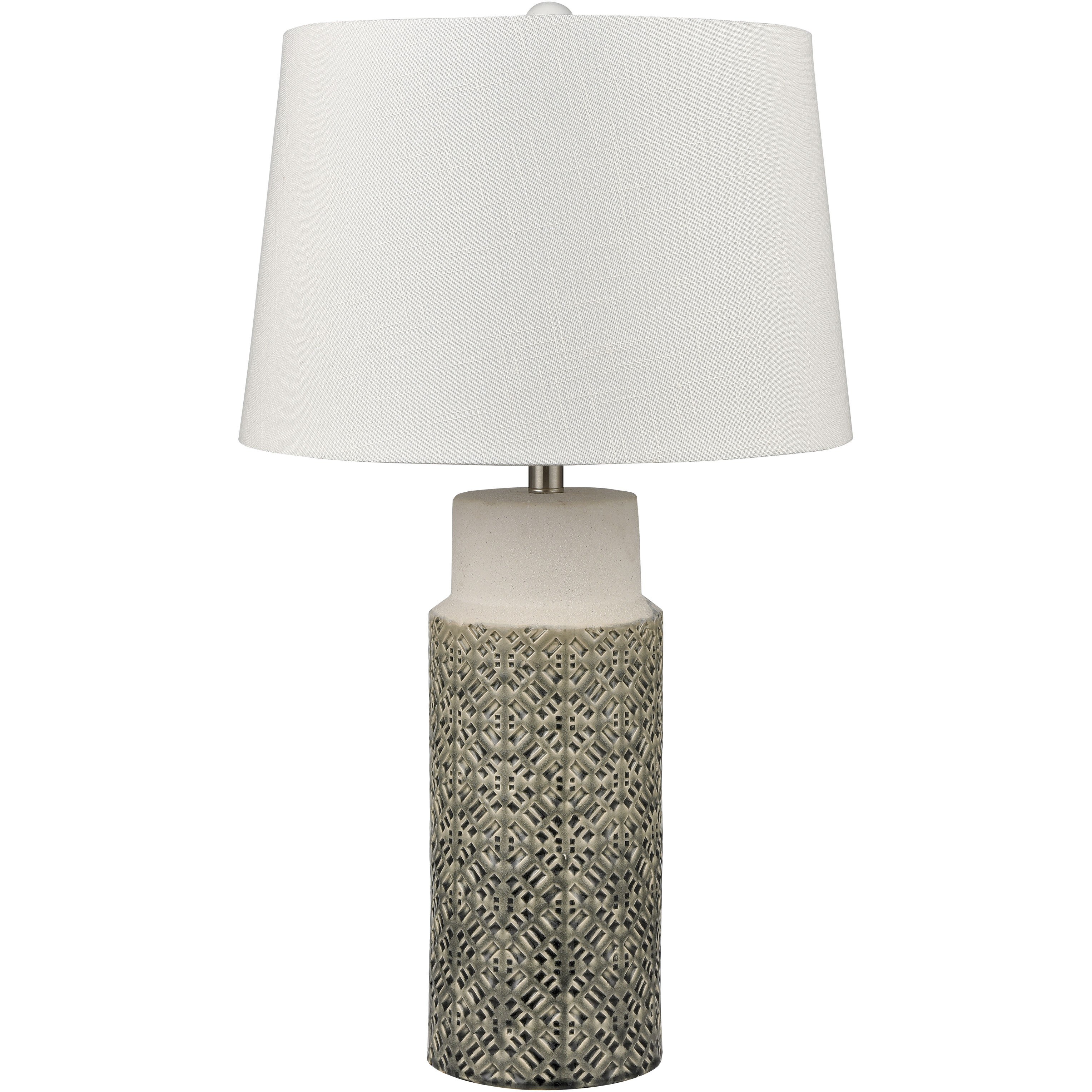 Tula 30 inch 150 watt Gray Glazed with Off White Table Lamp Portable Light, Set of 2