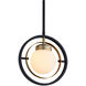 Nimbus 1 Light 9.75 inch Noir with Aged Brass Pendant Ceiling Light