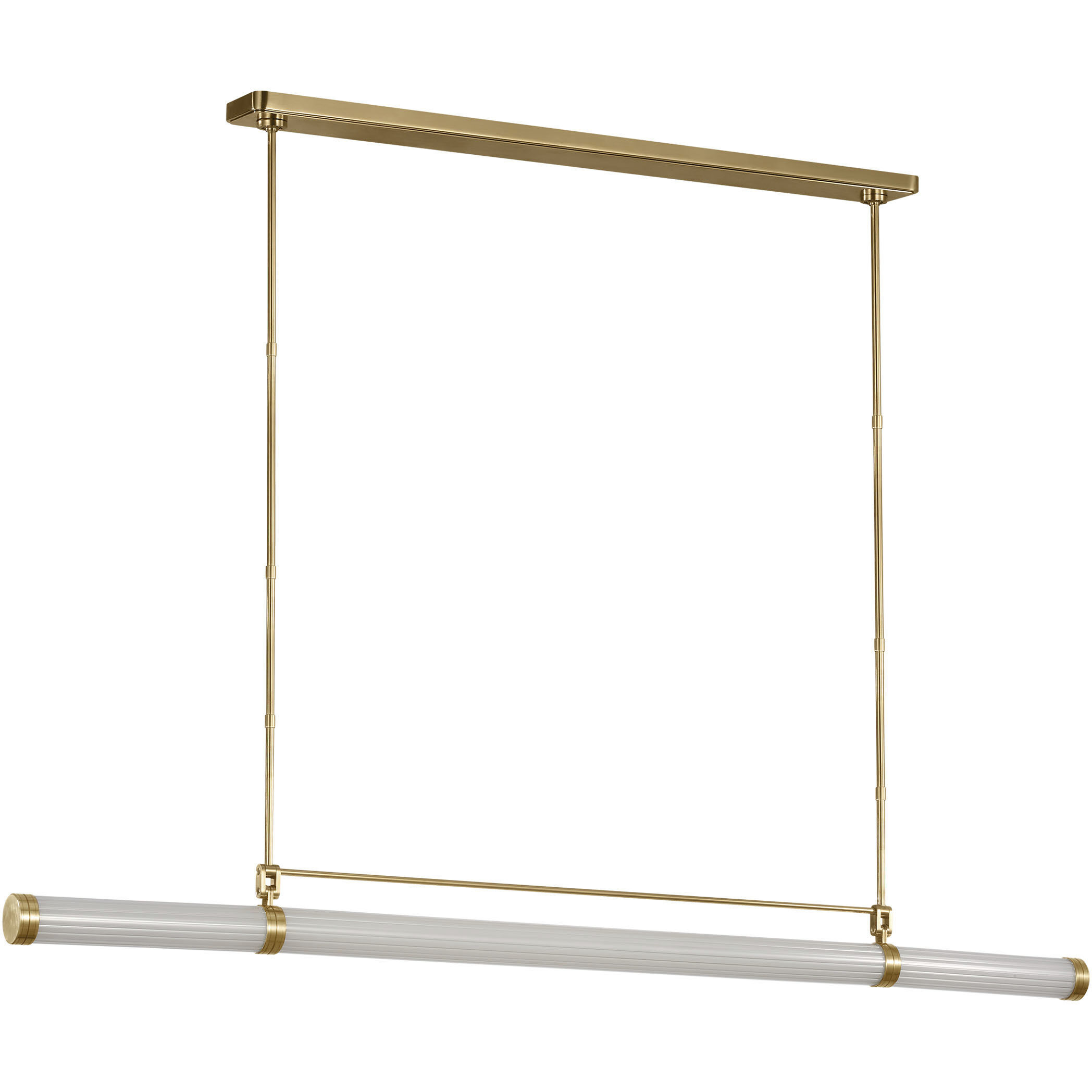 Avroko Alo LED 64 inch Polished Natural Brass Linear Chandelier Ceiling Light in 120V