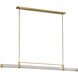 Avroko Alo LED 64 inch Polished Natural Brass Linear Chandelier Ceiling Light in 120V