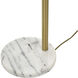 Vivienne 64 inch 100 watt White Marble and Polished Brass Floor Lamp Portable Light in Off-Brown Shade