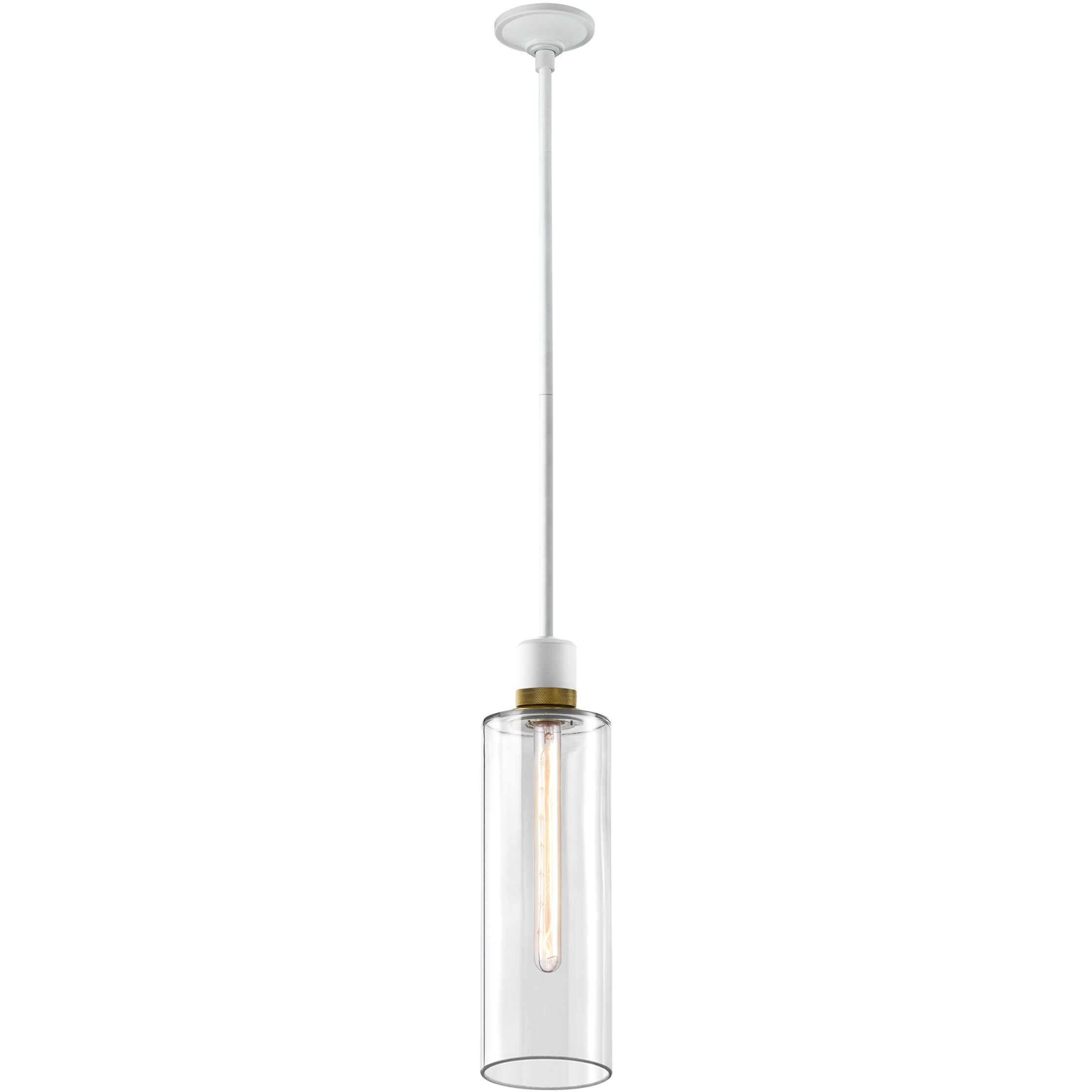 Zigrina 1 Light 5.88 inch Matte White with Aged Brass Pendant Ceiling Light