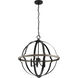 Lockhart 5 Light 25.5 inch Matte Black Foyer Pendant Ceiling Light