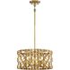 Coronade 4 Light 16 inch Pandora Gold Leaf Semi Flush Ceiling Light, Convertible To Pendant