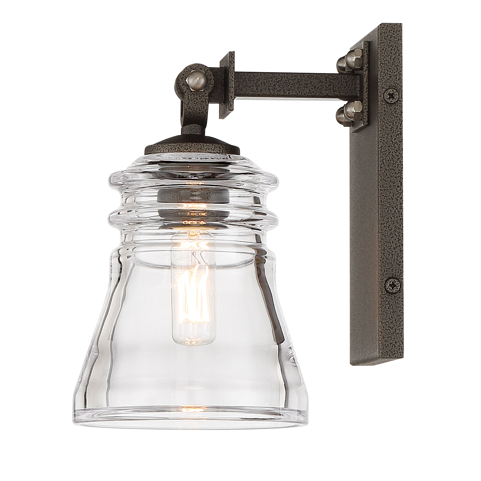 Graham Avenue 1 Light 5 inch Smoked Iron/Brushed Nickel Bath Light Wall Light