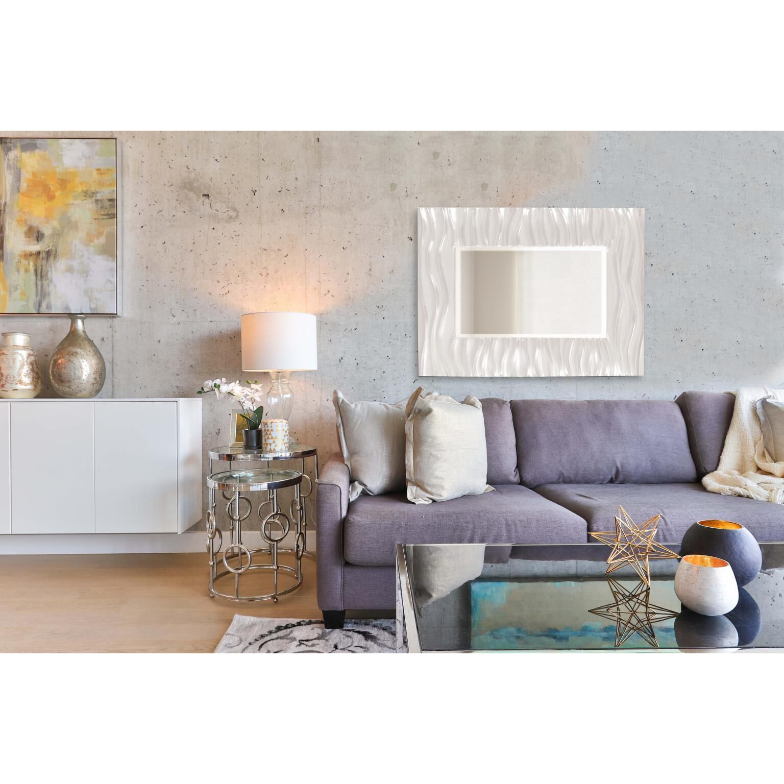 Zenith 39 X 31 inch Glossy White Wall Mirror