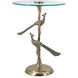 Anita 24 X 17.7 inch Gold and Clear Side Table