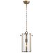 Sharon 1 Light 8.5 inch Antique Brass / Clear Glass Pendant Ceiling Light