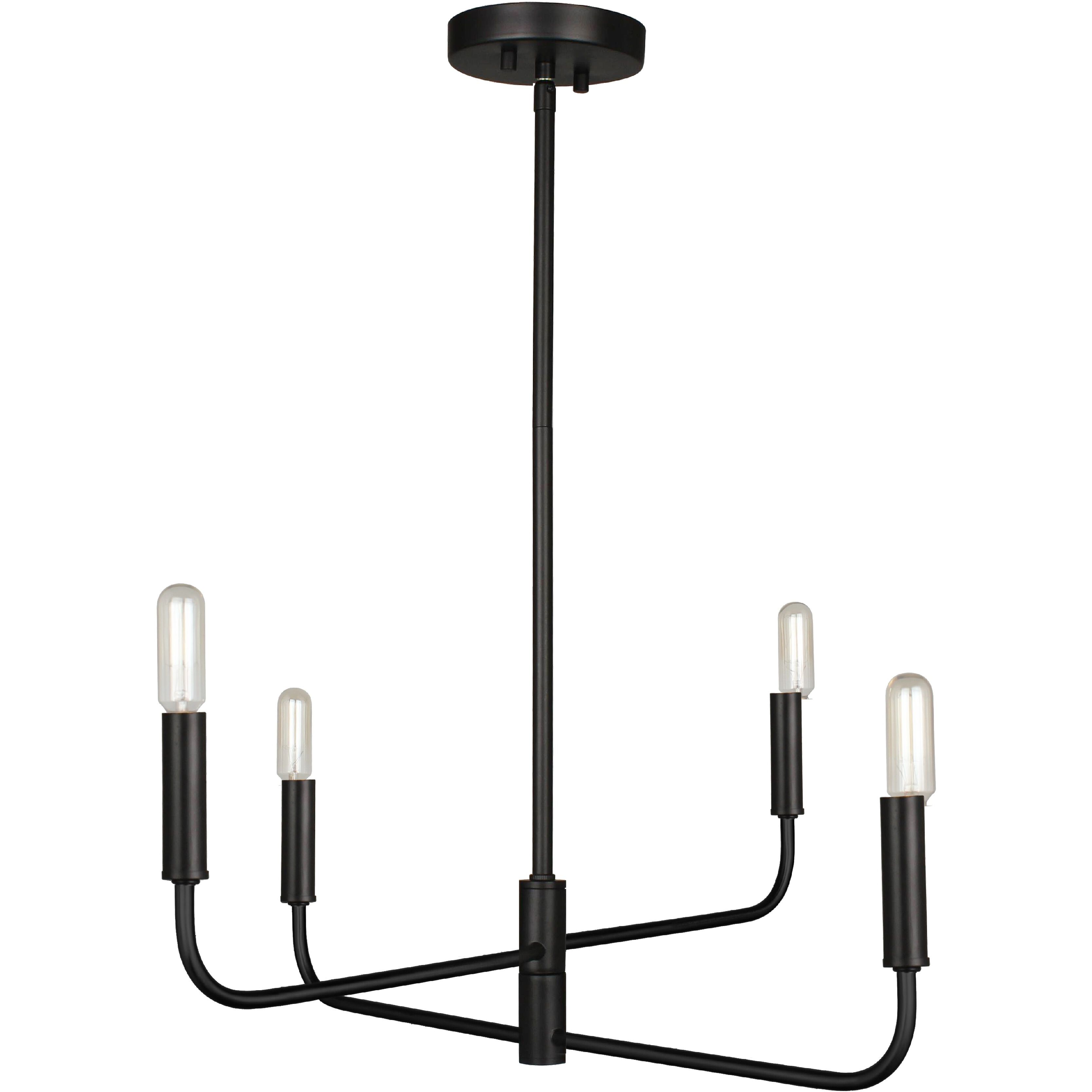 Catalina 4 Light 24 inch Matte Black Chandelier Ceiling Light