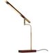 Barrett 17 inch 7.00 watt Walnut with Antique Brass Accents Desk Lamp Portable Light, with USB Port 