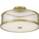 Ardezia 3 Light 15.75 inch Vintage Brass Semi-Flush Mount Ceiling Light