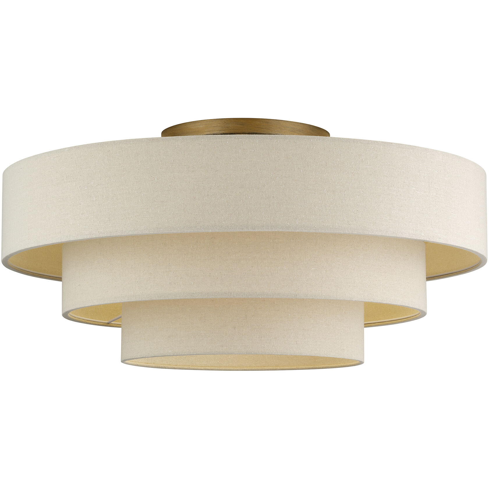Bellingham 5 Light 28 inch Antique Gold Leaf Semi Flush Mount Ceiling Light, Extra Large