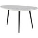 Keely 23.75 X 17 inch White and Matte Black Coffee Table