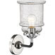 Nouveau Canton LED 6 inch Black Polished Nickel Sconce Wall Light in Seedy Glass, Nouveau