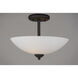 Taylor 2 Light 13 inch Textured Black Semi-Flush Mount Ceiling Light