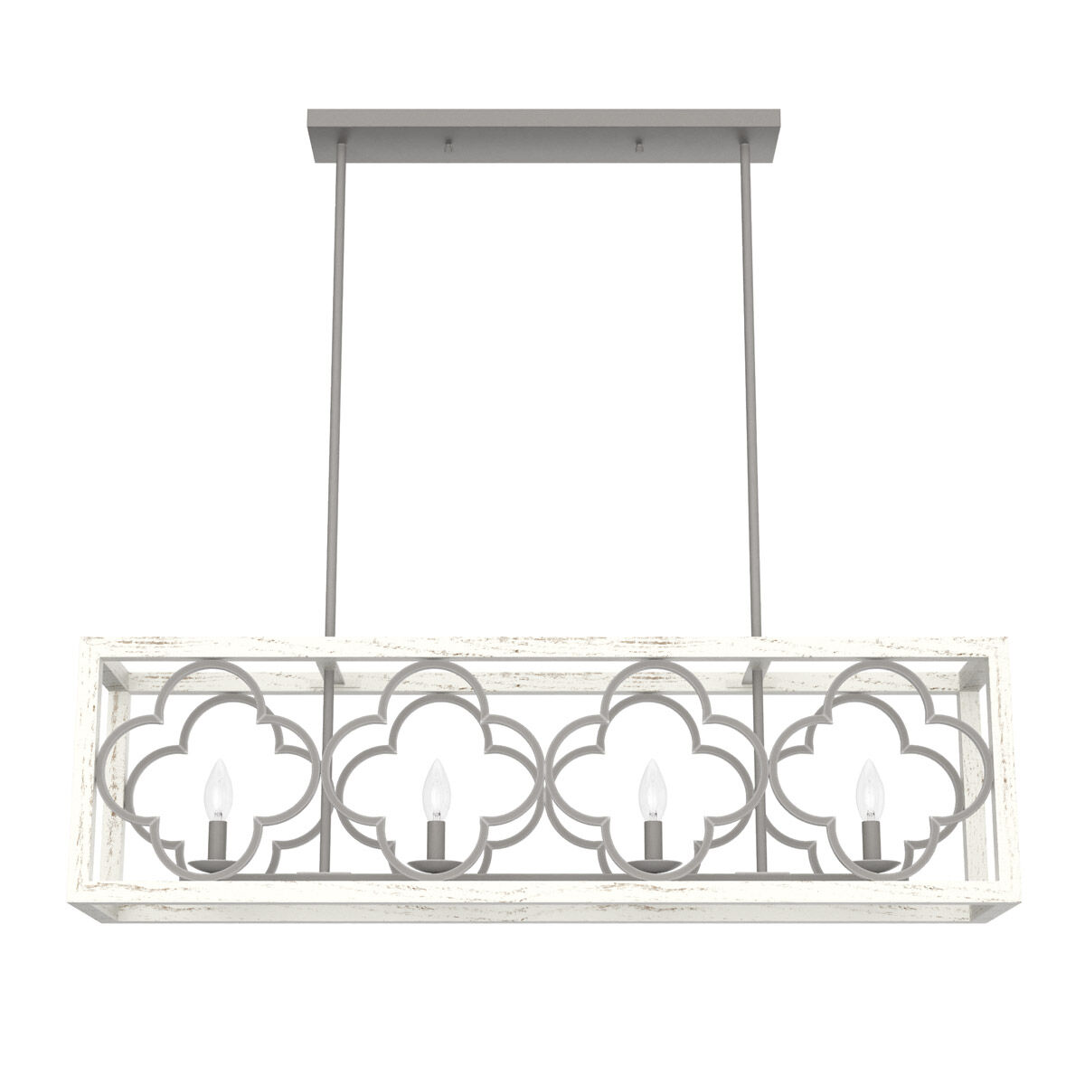 Gablecrest 4 Light Painted Concrete Linear Chandelier Ceiling Light