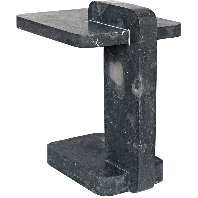 North 22.5 X 20 inch Black Marble Side Table
