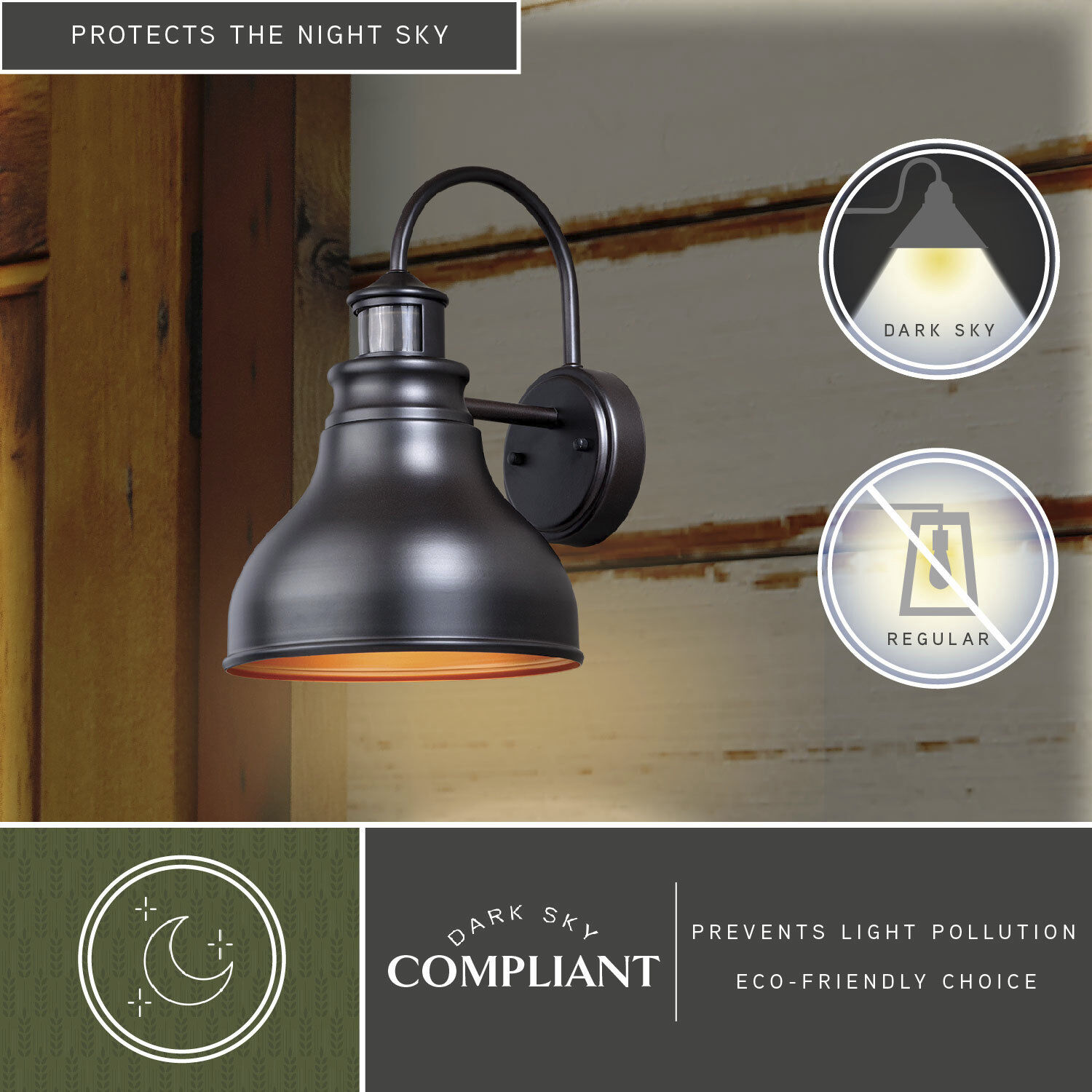 Delano Oil Burnished Bronze and Light Gold Outdoor Motion Sensor